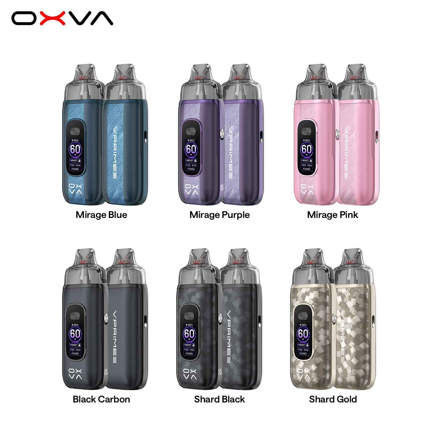OXVA VPRIME 2 – dostupná barevná provedení