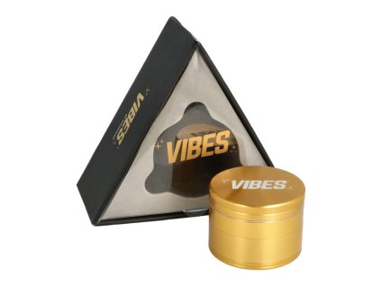 Drtič tabáku kovový Vibes Gold, 63mm