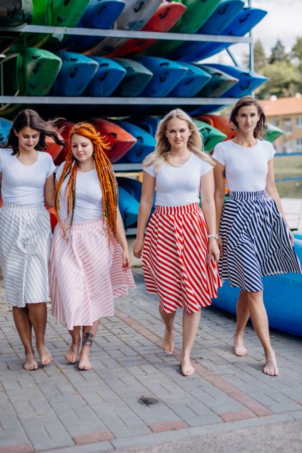 sukně PRUHY 13mm v barevných variantách