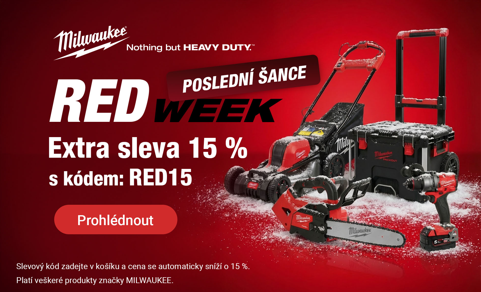 RED WEEK - Milwaukee sleva 15 %