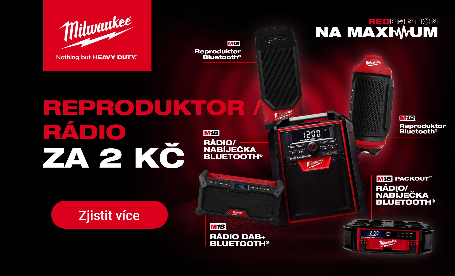 Milwaukee akce reproduktor radio - 2 Kč