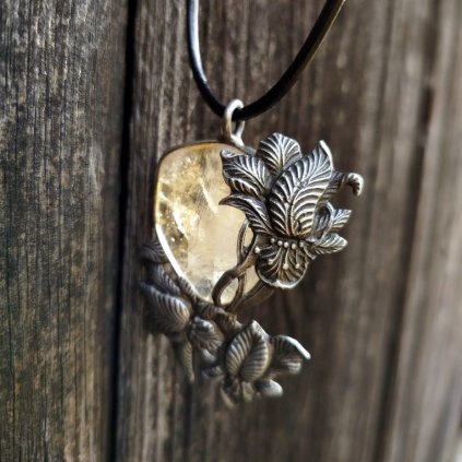 Náhrdelník CITRÍN A ORCHIDEJE