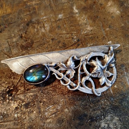 Brož eklektická S LABRADORITEM