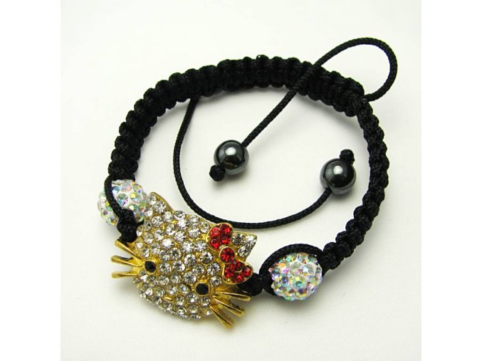 BRO0021D shamballa naramek hello kitty bila