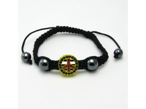 BRO0009C naramek shamballa peace zluty