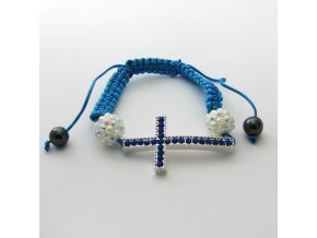 BRO0030 naramek shamballa kriz modry