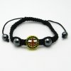 BRO0009C naramek shamballa peace zluty