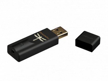 Kvalitní high-end přenosný USB DA převodník pro sluchátka i linkový vstup Audioquest DragonFly Black
