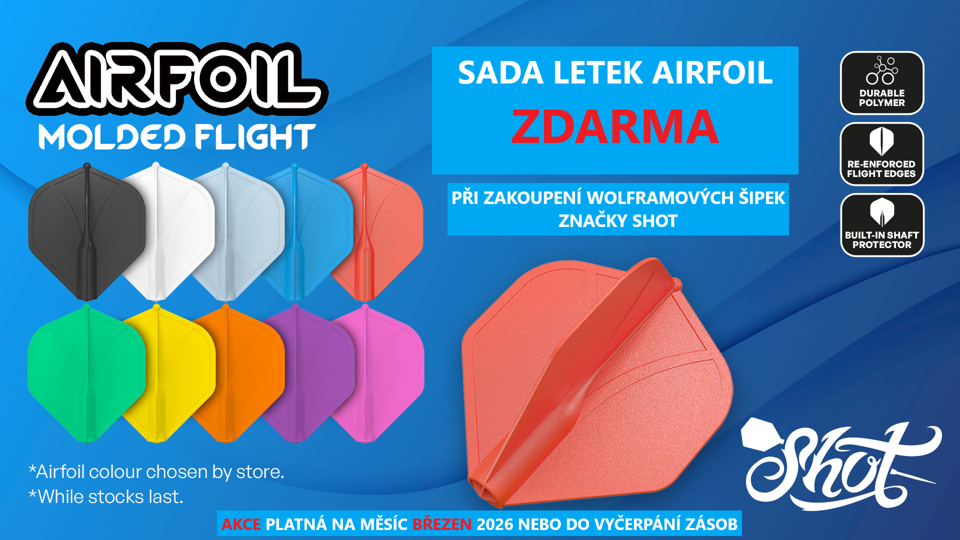 Letky AIRFOIL zdarma při koupi šipek Shot