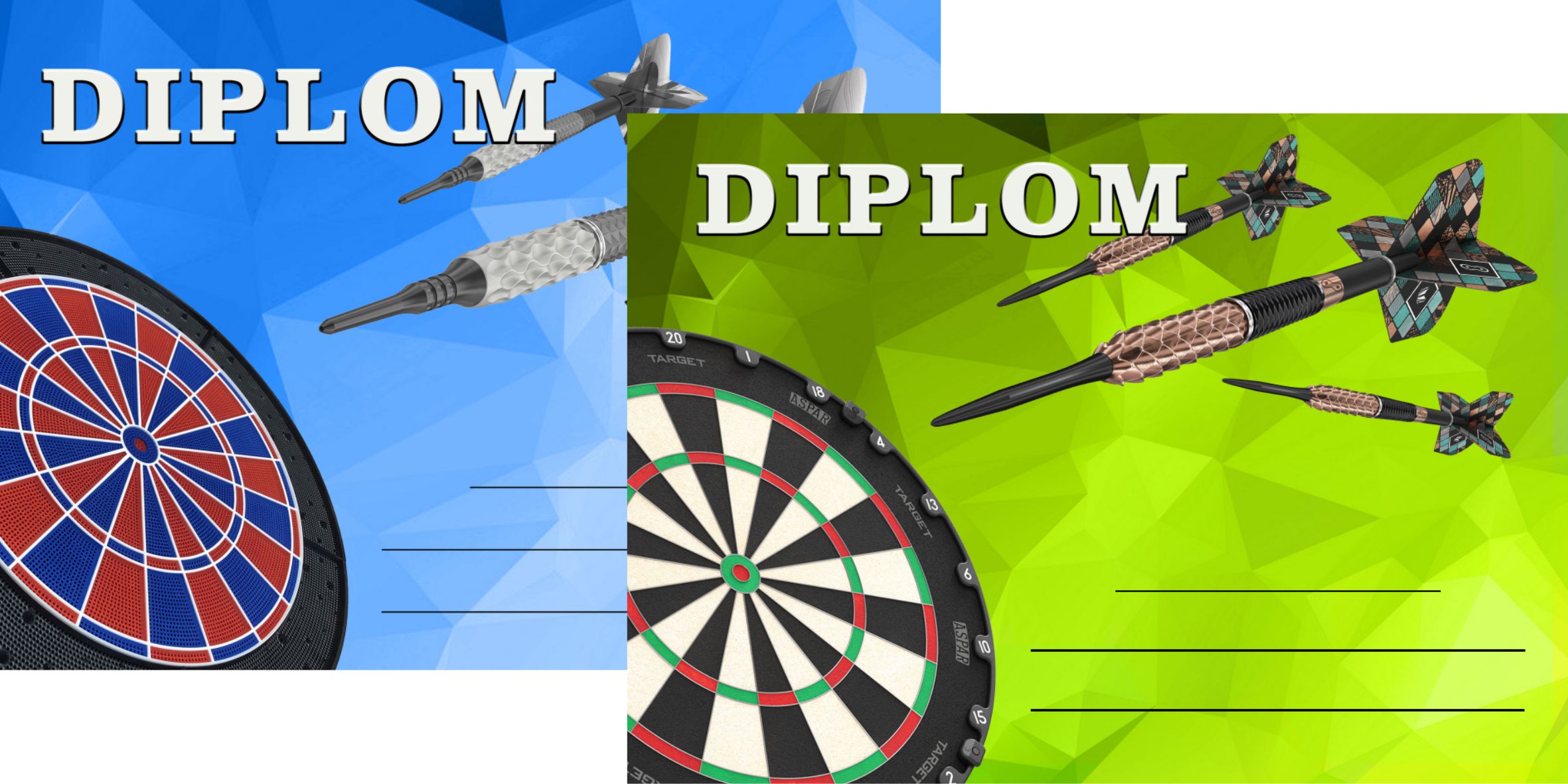 Diplom na šipky steel nebo soft