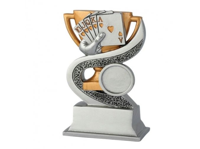 Trofej F721 karty  Výška 12cm