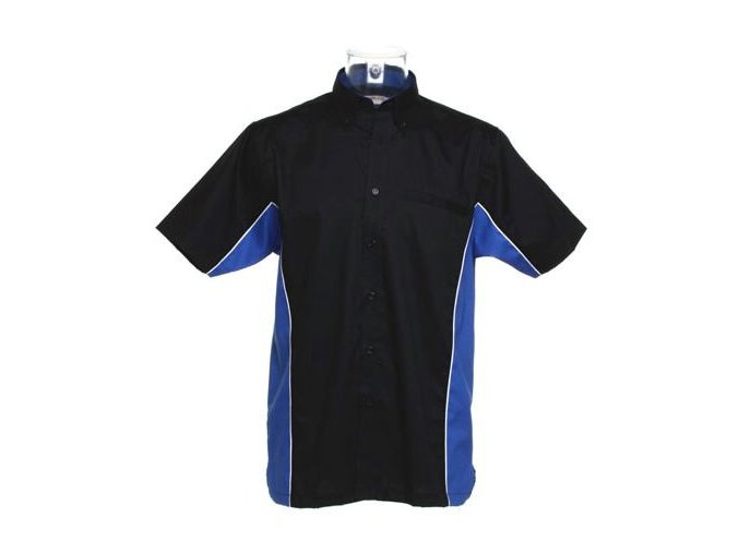 Košile CKK8185 black & blue (royal)