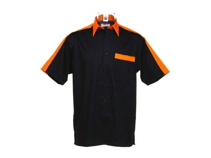 Košile CKK8175 black & orange