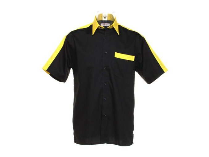 Košile CKK8175 black & yellow