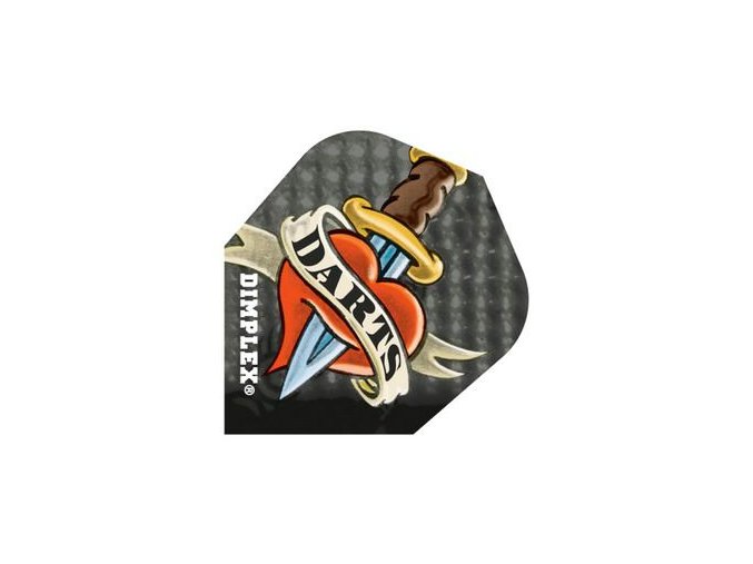 Letky DIMPLEX standard  black/red heart DARTS