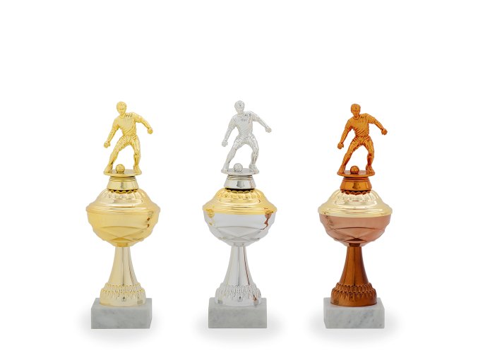 Trofej C22505 fotbal zlatá/stříbrná/bronzová