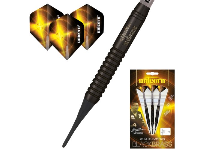 Šipky soft Gary Anderson World Champion Black Brass 19g