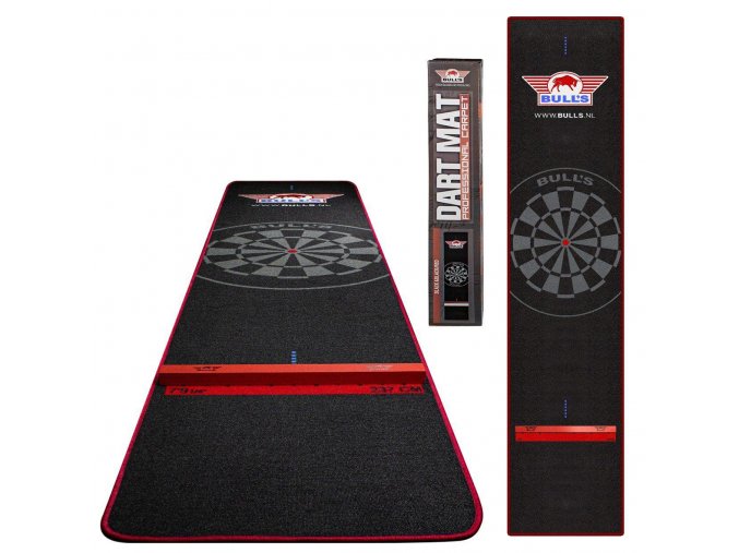 Koberec Carpet Dartmat 300x65cm s dřevěnou červenou čárou red/black