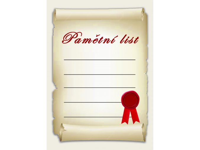 pamětní list stín