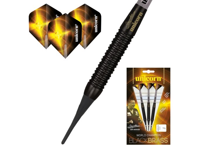 Šipky Soft Gary Anderson World Champion Black Brass 16g