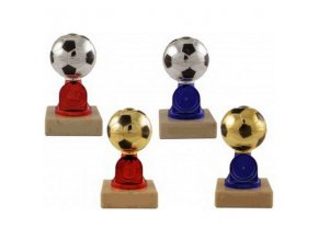 Trofej CT30201 fotbal červená/stříbrná, výška 11,5cm