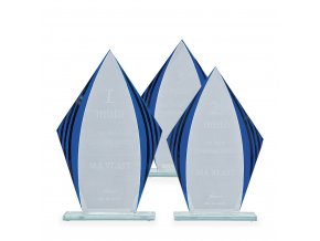 Skleněná plaketa C38003 silver/blue