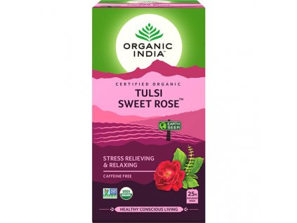 Tulsi Sladká ruža Organic India porciovany caj