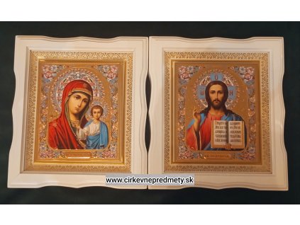 Ikona dvojice-Krista Pantokrata a Kazaňskej Bohorodičky 4