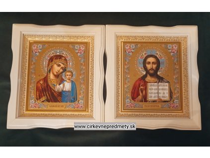 Ikona dvojice-Krista Pantokrata a Kazaňskej Bohorodičky 8