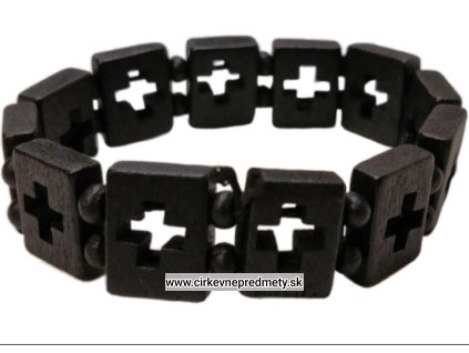 Náramok drevený s krížom