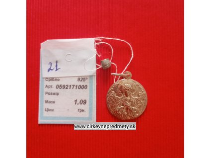 Strieborný prívesok s anjelom strážcom