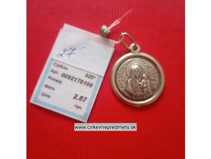 Strieborný prívesok Bohorodičky Kazanskej