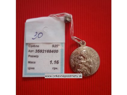 Strieborný prívesok Bohorodičky Vladimírskej