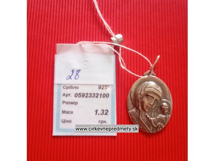 Strieborný prívesok s Pannou Máriou