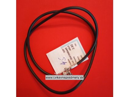Čierna kaučuková šnúrka so strieborným zapínaním