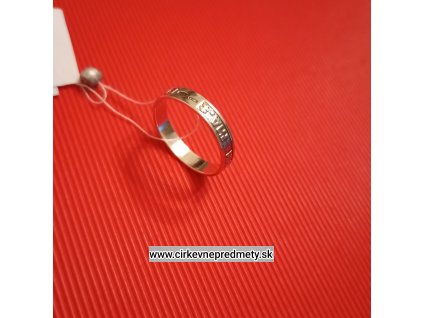 Strieborný prsteň Spasi i sochrani