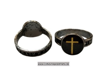 Prsteň z chirurgickej ocele s krížom