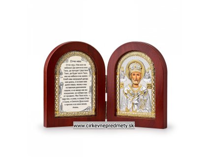 Strieborná skladacia ikona Sv.Mikuláša