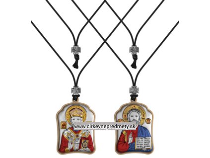 Strieborný prívesok do auta Ježiš a Sv.Mikuláš