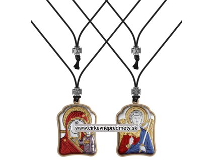 Strieborný prívesok do auta Kazaňská Bohor. a Anjel Strážca