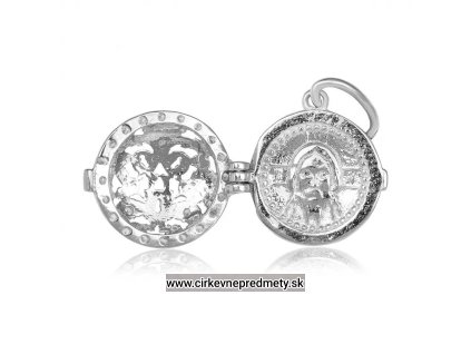 Strieborný prívesok s zirkónmi Ikona Spasa nerukotvorného