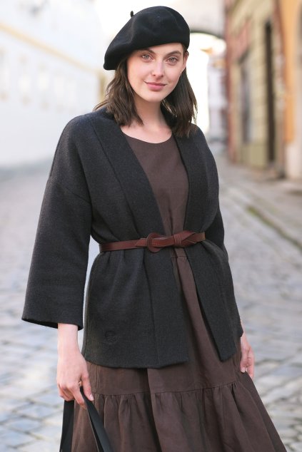 Cirkulo vlněný kardigan antracit 1