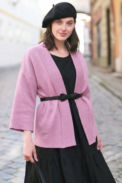 Cirkulo vlněný kardigan růžový 1