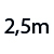 2,5 metrů