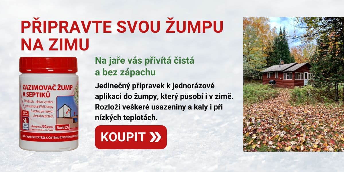 Čištění žumpy i při nízkých teplotách v zimě. Baktoma Bacti ZA Zazimovač žump a septiků
