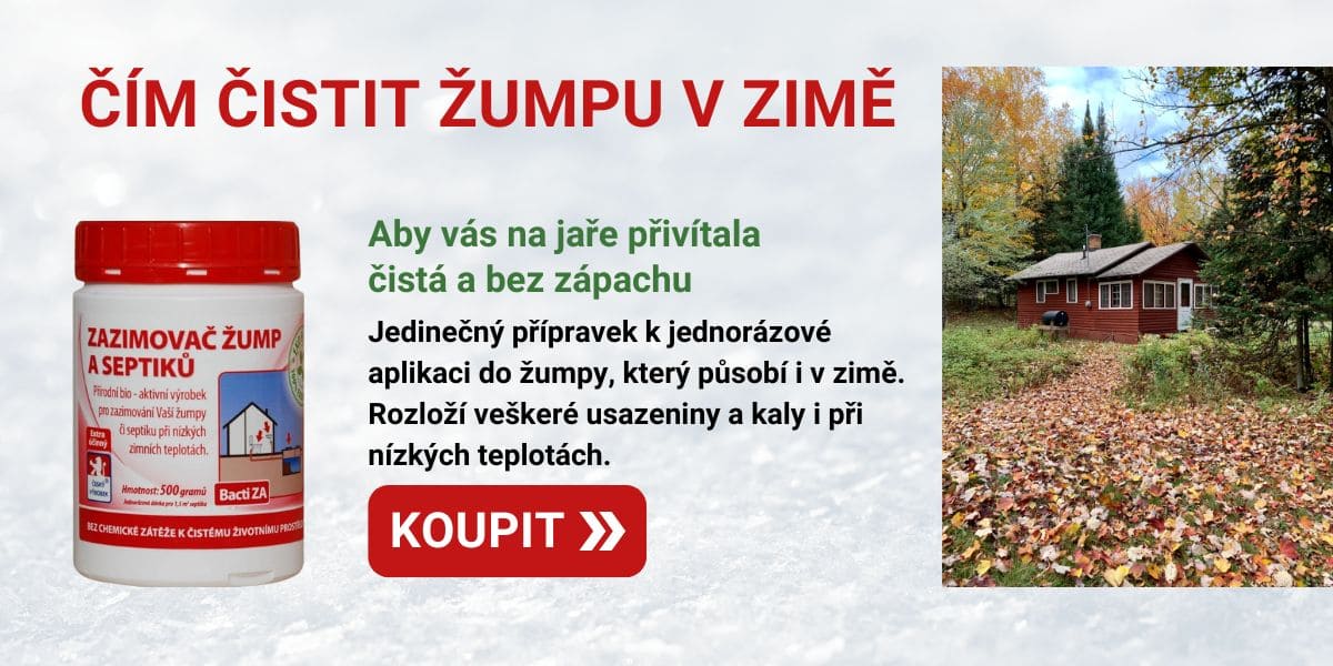 Čištění žumpy i při nízkých teplotách v zimě. Baktoma Bacti ZA Zazimovač žump a septiků