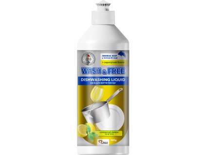 Prostředek na mytí nádobí WASH&FREE šťavnatý citron a máta 500 ml