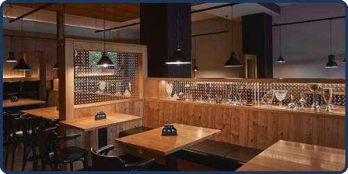 Fotografie restaurace/kavárny používájící filtr AQUA VIVA