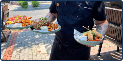 Fotografie restaurace/kavárny používájící filtr AQUA VIVA