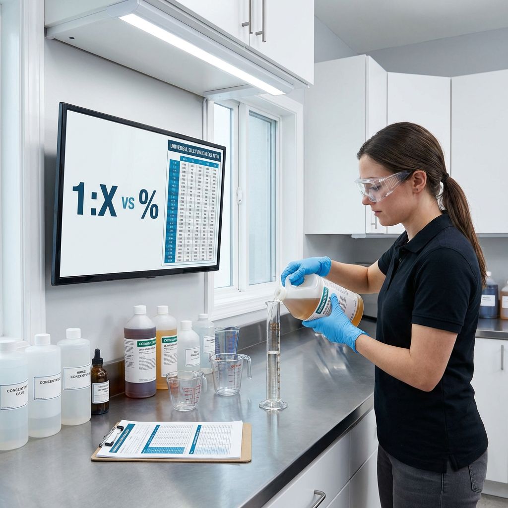 Správné ředění koncentrátů v profi úklidu a dezinfekci + kalklulačka ředění